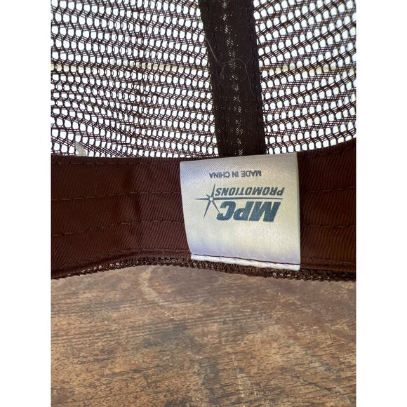 John Deere Beige & Brown Trucker Hat With Mesh Back & Adjustable Snapback W3 - Picture 6 of 7